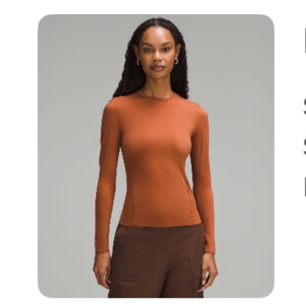 lululemon Nulu Long Sleeve Top - Rust Orange